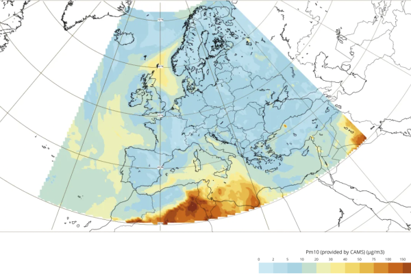 Observer: Copernicus data supports Member State compliance with EU air quality regulations An example of CAMS daily regional forecasts for PM10 available on the CAMS charts page.